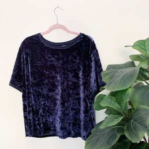 A New Day Crushed Velvet Navy Top